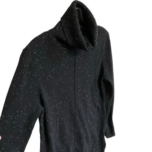Calvin Klein Black White Flecked Cowl Neck Tunic Sweater size M - Picture 2 of 9